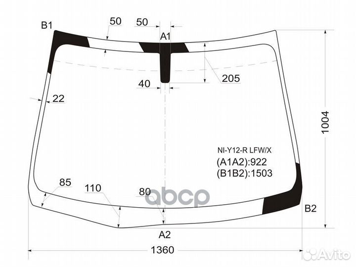 Стекло лобовое Nissan AD 06-16 / Wingroad 05-18