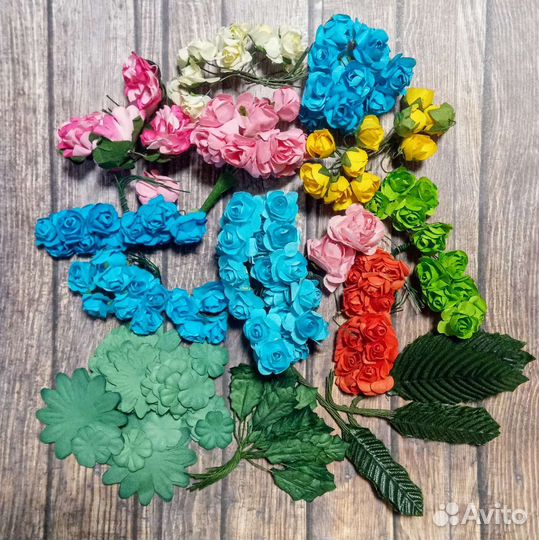 Бумажные цветы для скрапбукинга