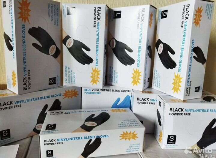 Перчатки нитриловые/виниловые