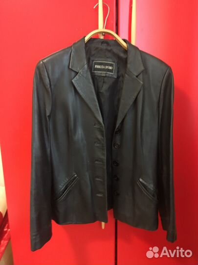 Кожаный пиджак женский 44 46