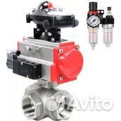 Кран шаровой DN.ru RP.SS316.200.MM.025-ISO Ду25 Ру63 стандартнопроходной 3-ходовой L-тип, нерж. стал