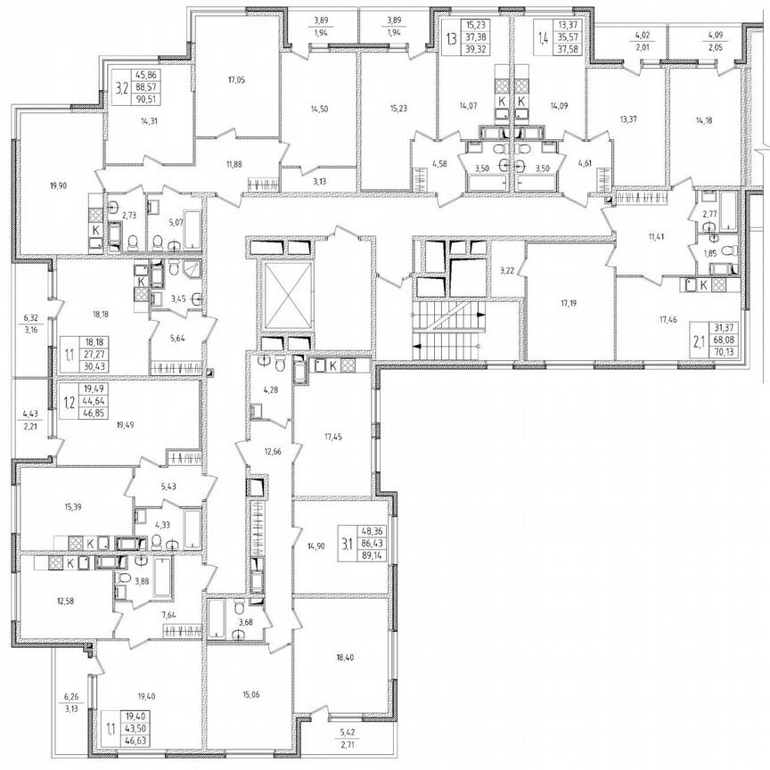 3-к. квартира, 86,4 м², 2/8 эт.