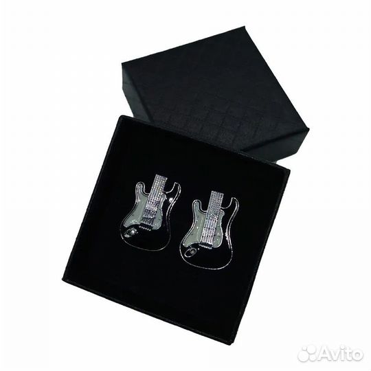 Запонки Гитара в подарочной коробочке новые