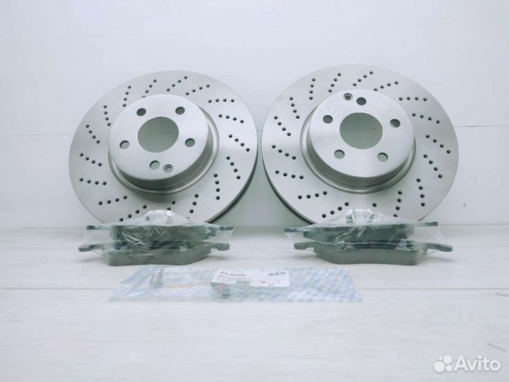 Диски тормозные + колодки MB C207 W212 W204 перфы