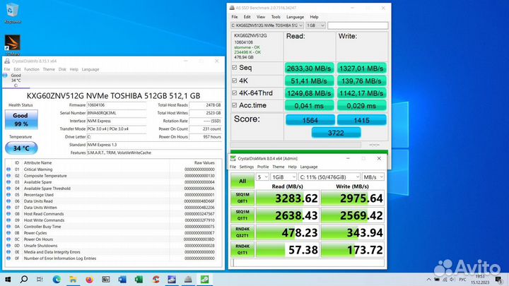 SSD диски 512 гб M.2 NVMe оригинальные