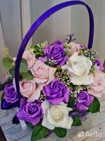 Букет из мыльных роз