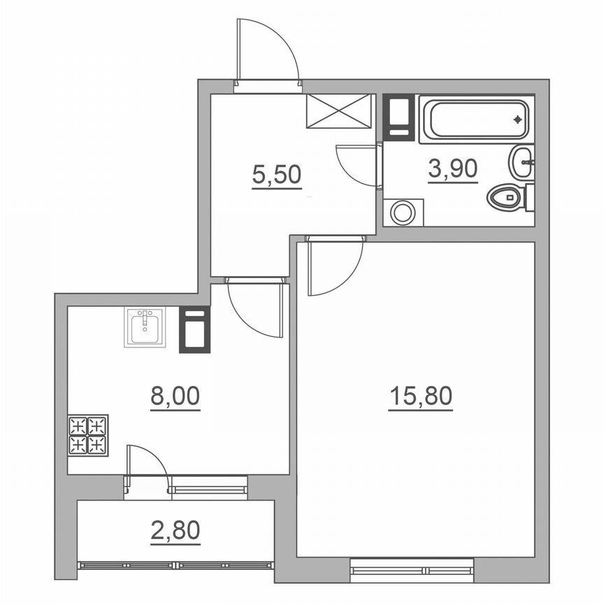 1-к. квартира, 36 м², 3/6 эт.