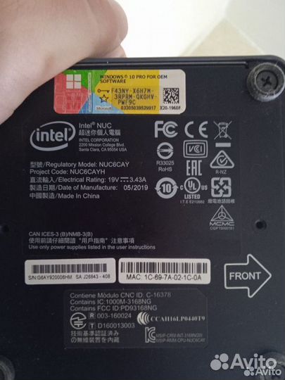 Мини пк Intel NUC6CAY