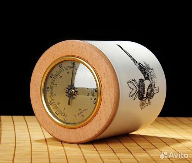 Керамическая банка хьюмидор для табака с гигрометр