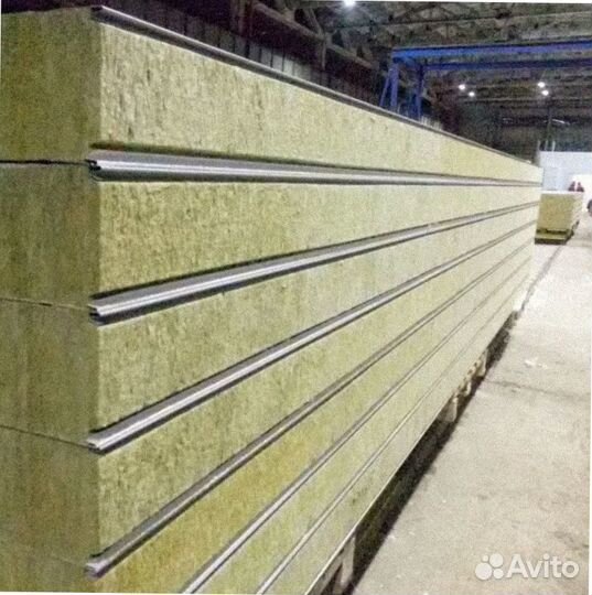 Сэндвич панели стеновые с минер. ватой от 200 м2