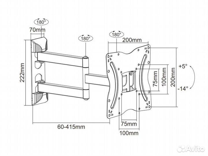 Кронштейн для LCD/LED тв 26