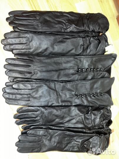 Перчатки женские кожаные новые длинные