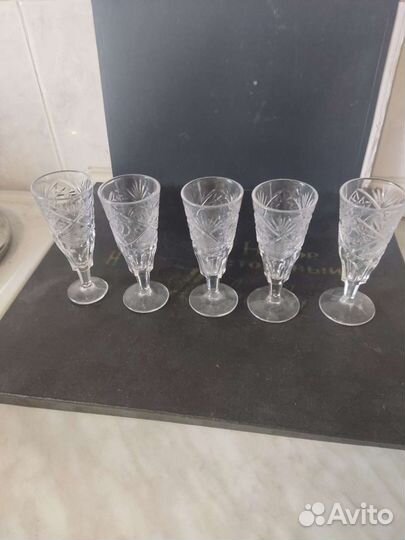 Стопки и фужеры хрустальные, СССР
