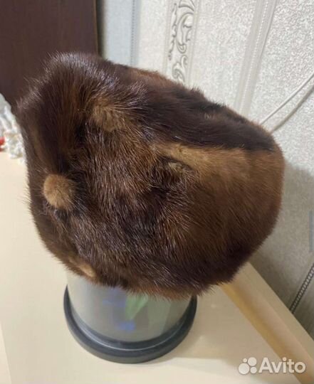 Шапка норковая женская коричневая