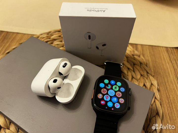 Набор airpods 3 + часы hk10 ultra