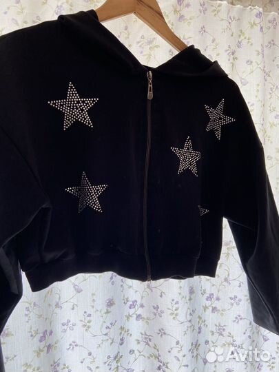 Укороченное зип худи