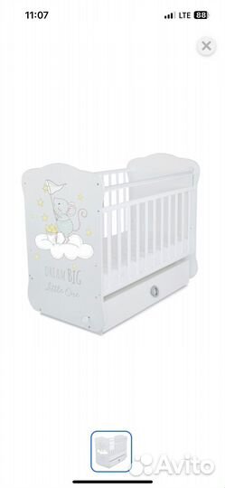 Кроватка детская babyton новая с маятником
