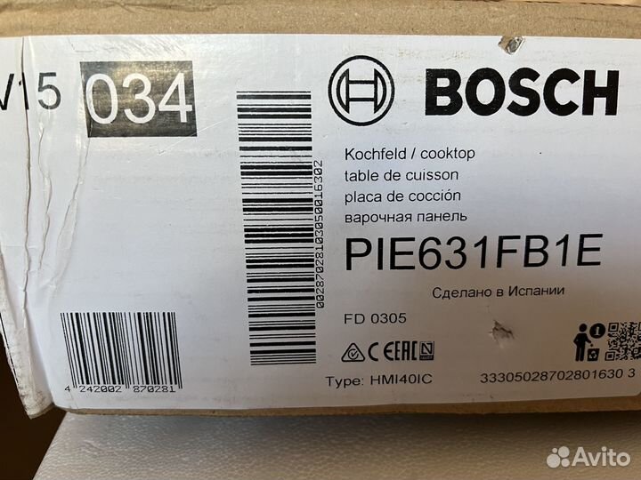 Варочная панель индукционная Bosch PIE631FB1