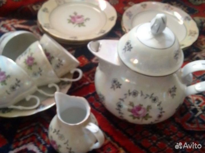 Сервиз роза и супница гдр кахла