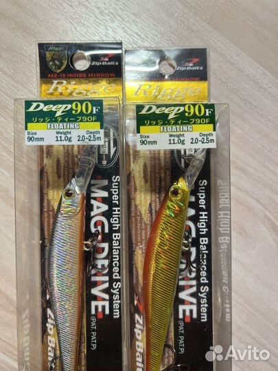 Воблеры ZipBaits Rigge 90F