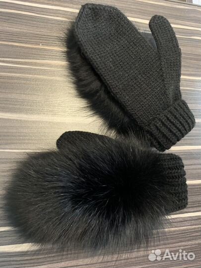 Рукавицы меховые с песцом