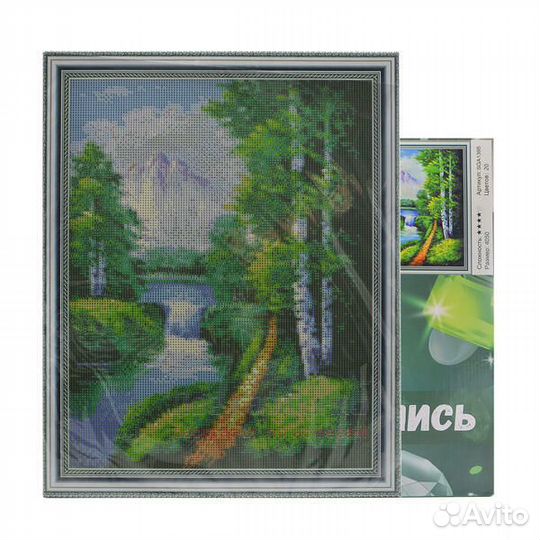 Алмазная мозаика 40x50 Красные маки за кованой реш