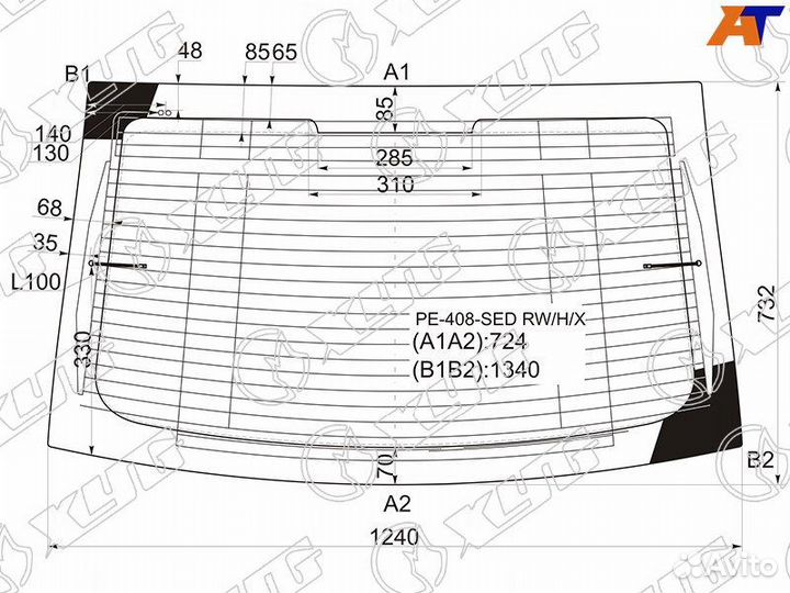 Стекло заднее Peugeot 408