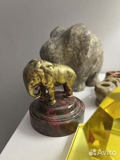 Пресспапье стекло бронза эмаль камень