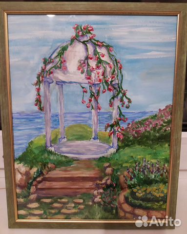 Пейзаж гуашью