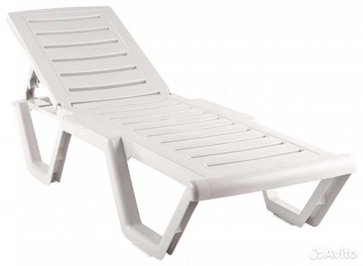Шезлонг Атлант Белый / Бежевый