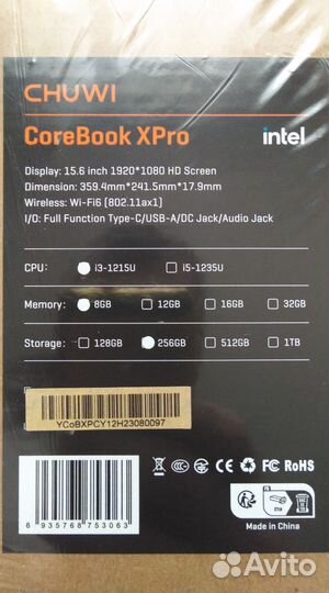 Ноутбук Chuwi CoreBook XPro, Core I3/1215U, новый
