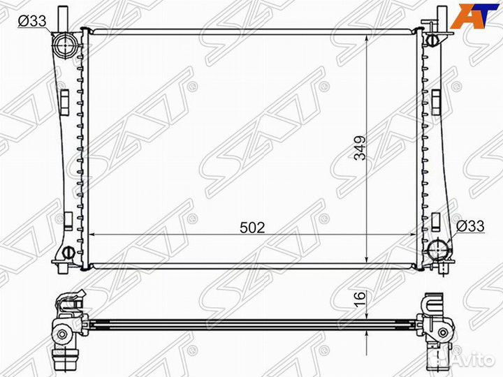 Радиатор ford fusion/fiesta 1.25/1.4/1.6 01-08/maz