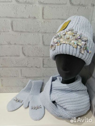 Набор 3-ка (шапка, снуд, варежки)