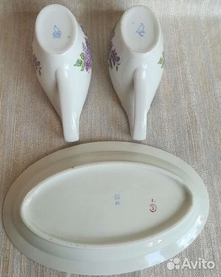 Соусники селедочницы Сирень Дулево СССР