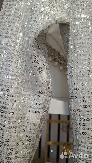 Вечернее платье серебряное 42 размер