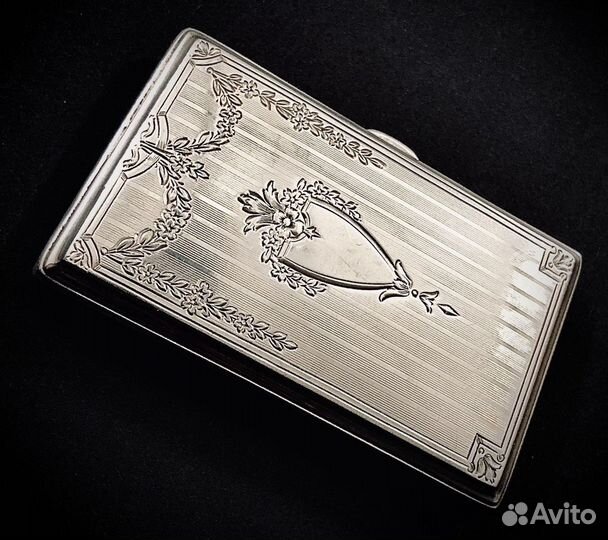 Портсигар антик серебряный 20-30 е годы США