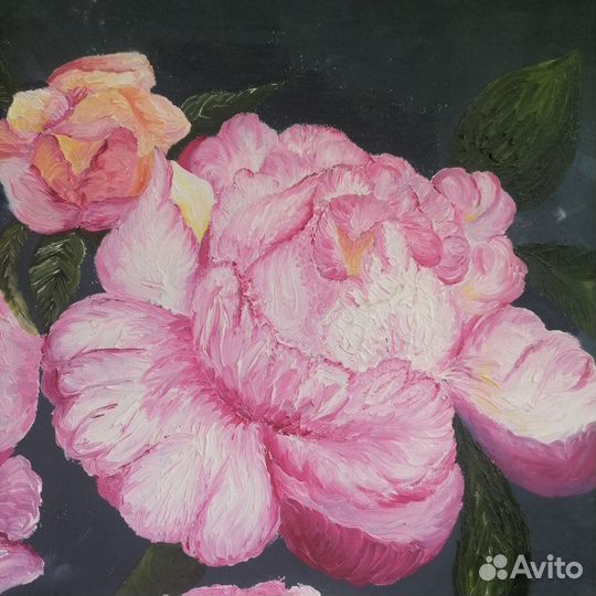 Картина маслом Пионы