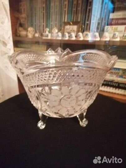 Салатник СССР на 3х ножках, хрусталь, новый
