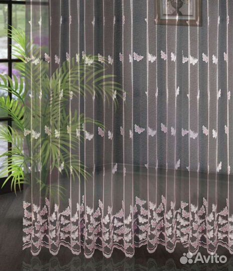 Тюль бабочки двойного цвета, перышки