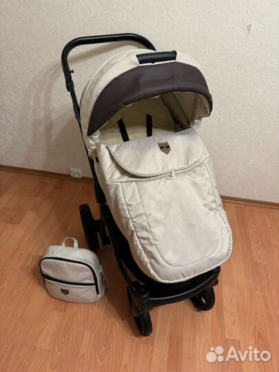 Коляска 3 в 1 adamex amelia шоколадно бежевая