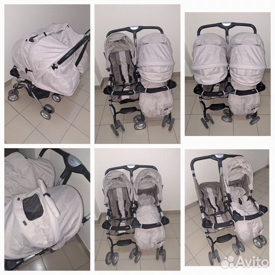 Прогулочная коляска для двойни, хорошее состояние