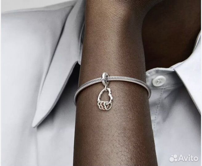 Pandora сердца 4-х (шарм, подвеска) оригинал