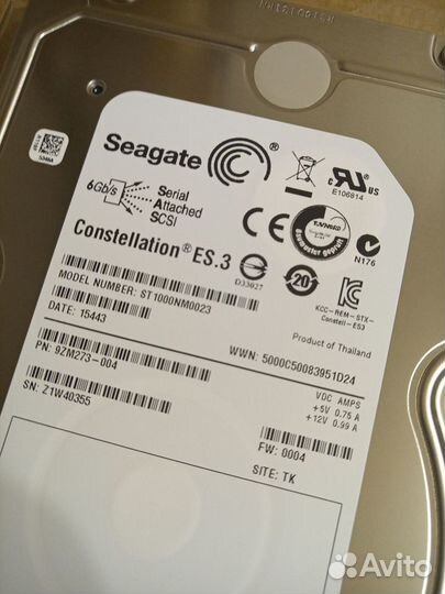 Жесткий диск SAS Seagate 1Tb ST1000NM0023