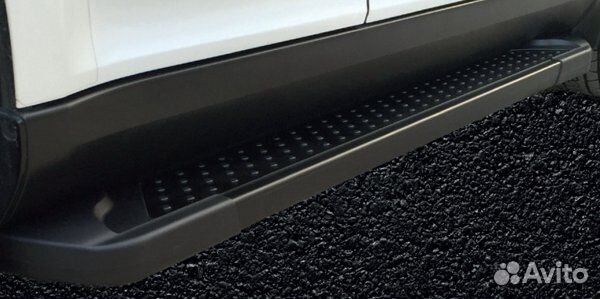 Пороги алюминиевые Almond чёрные для Volvo XC90 2006-2014