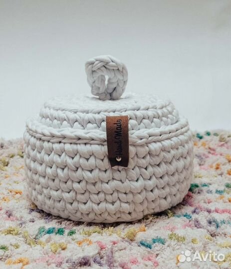 Корзинка из трикотажной пряжи