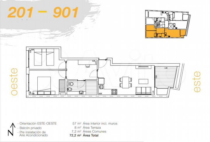 3-к. квартира, 65 м²