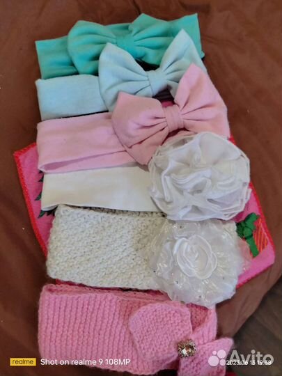 Повязка на голову для девочки с цветами