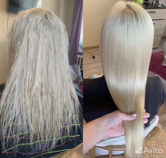 Кератиновое выпрямление волос