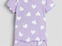 Хлопковая пижама для девочки hm 98 104 новая