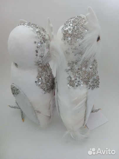 Сова новогодняя новая, интерьерная, декор на елку